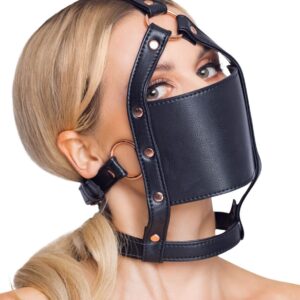 Черный намордник с кляпом-шаром Head Harness With A Gag