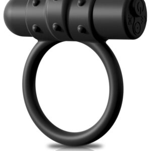 Черное перезаряжаемое эрекционное кольцо Vibrating Silicone C-Ring