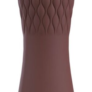 Коричневый вибратор Hazel 02 с рельефной головкой - 14 см.