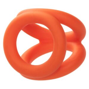 Оранжевое тройное эрекционное кольцо Liquid Silicone Tri-Ring