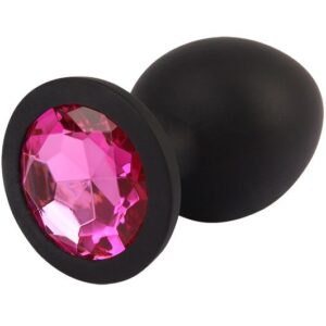 Черная анальная пробка с кристаллм Booty Fantasy Gem Plug L - 9,5 см.