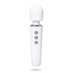 Белый жезловый вибромассажёр Wand Massager - 19 см.