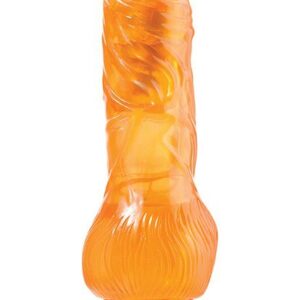 Оранжевый вибратор-реалистик JELLY JOY 7INCH 10 RHYTHMS ORANGE - 17,5 см.