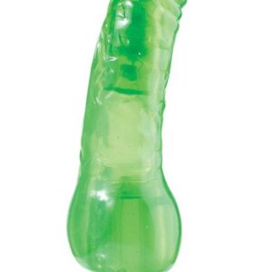 Зелёный гелевый вибратор JELLY JOY 7INCH 10 RHYTHMS GREEN - 17,5 см.