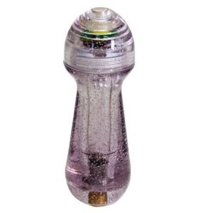 Фиолетовый мини-вибратор с блёстками Gleamer - 11,5 см.