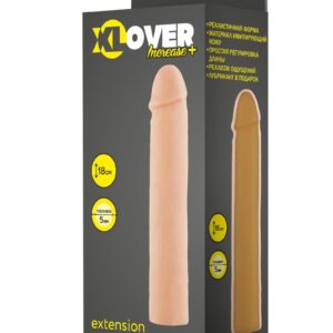 Фаллическая насадка телесного цвета XLover - 18 см.