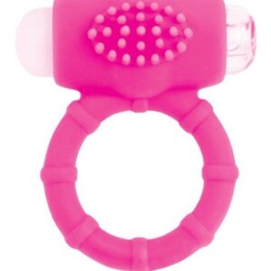 Розовое эрекционное виброкольцо A-toys