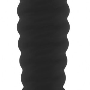Чёрная ребристая насадка Stretchy Penis Extension No.32