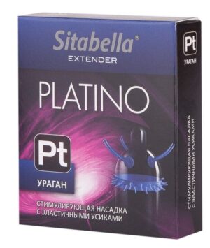 Стимулирующая насадка с усиками и шипиками Platino Ураган