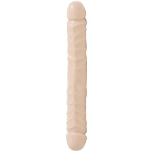Двухголовый фаллос телесного цвета Jr. Veined Double Header 12 Bender - 29,5 см.