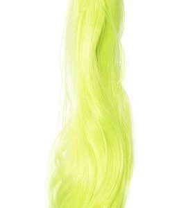 Чёрная анальная пробка с неоново-жёлтым хвостом Unicorn Tails Yellow - 9,9 см.