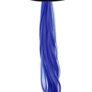 Чёрная анальная пробка с синим хвостом Unicorn Tails Blue