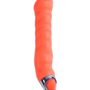 Оранжевый силиконовый G-вибратор PURRFECT SILICONE G-SPOT VIBRATOR - 17,7 см.