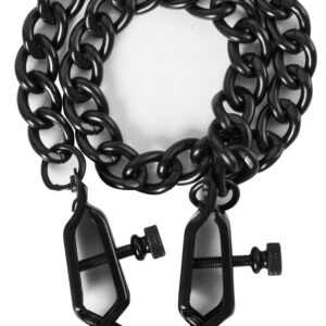 Чёрные зажимы на соски Alabama Crossover Nipple Clamps с цепью