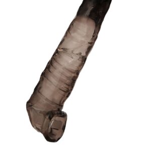 Чёрная насадка на пенис - 22,5 см.