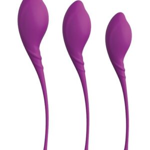 Набор из 3 фиолетовых вагинальных шариков PLEASURE BALLS & EGGS KEGEL EXERCISE SET