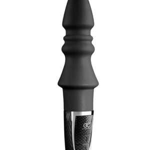 Черный конический анальный вибромассажер-ёлочка JOYFUL PLUG VIBRATOR 5.5INCH - 14 см.
