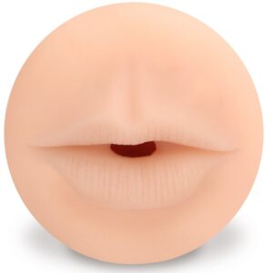 Телесный мастурбатор-ротик с эффектом смазки Deluxe Oral