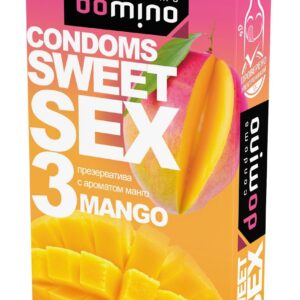 Презервативы для орального секса DOMINO Sweet Sex с ароматом манго - 3 шт.