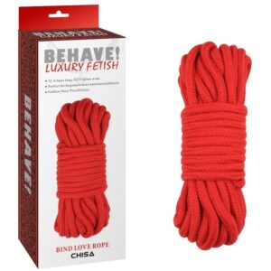 Красная веревка для шибари Bing Love Rope - 10 м.