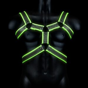 Стильная портупея Body Harness с неоновым эффектом - размер S-M