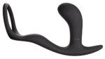 Чёрное эрекционное кольцо с анальной пробкой Bootie Ring