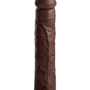 Коричневый фаллоимитатор-реалистик 11 Silicone Dual Density Cock - 29,5 см.