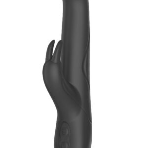 Черный перезаряжаемый вибратор Pleaser Rabbit - 23 см.