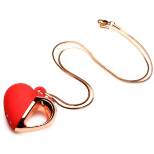 Красное ожерелье с подвеской-вибратором 10X Vibrating Silicone Heart Necklace