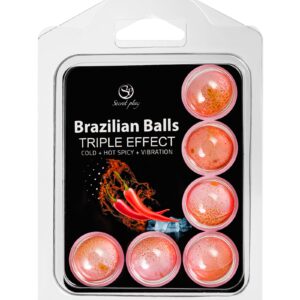 Набор из 6 шариков с массажным маслом Brazilian Balls с тройным эффектом