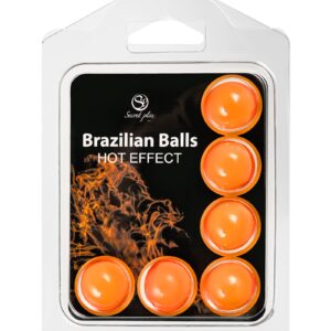 Набор из 6 шариков с массажным маслом Brazilian Balls с разогревающим эффектом