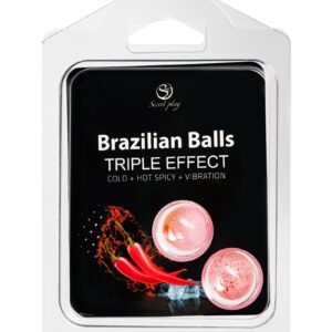 Набор из 2 шариков с массажным маслом Brazilian Balls с тройным эффектом