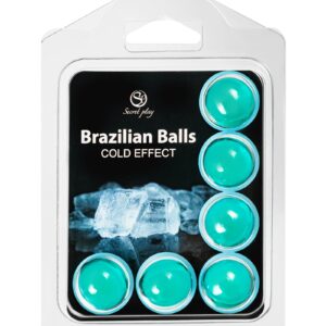 Набор из 6 шариков с массажным маслом Brazilian Balls с охлаждающим эффектом