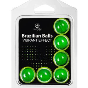 Набор из 6 шариков с массажным маслом Brazilian Balls с эффектом вибрации