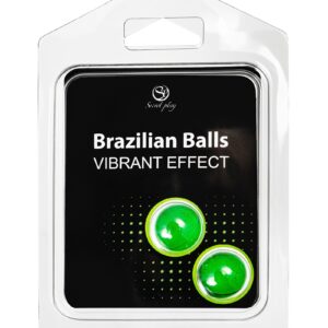 Набор из 2 шариков с массажным маслом Brazilian Balls с эффектом вибрации