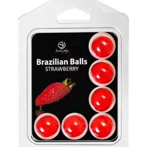 Набор из 6 шариков с массажным маслом Brazilian Balls с ароматом клубники